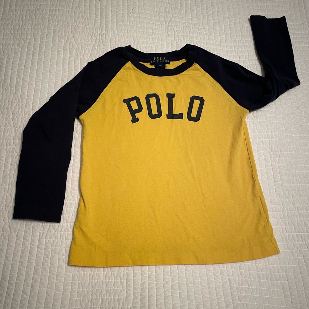 Polo Ralph Lauren Yellow and Black Long Sleeve Shirt